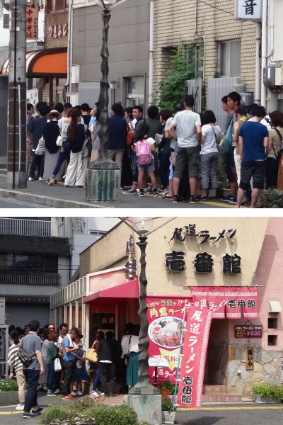 人気尾道ラーメン店「壱番館」の行列