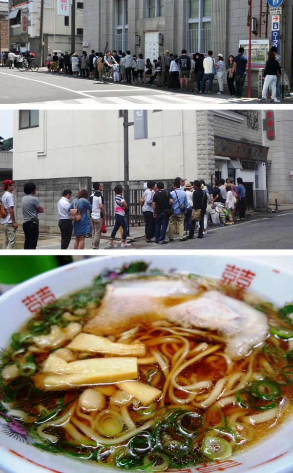 尾道ラーメンでは別格の人気を誇る朱華園。行列もすごい。