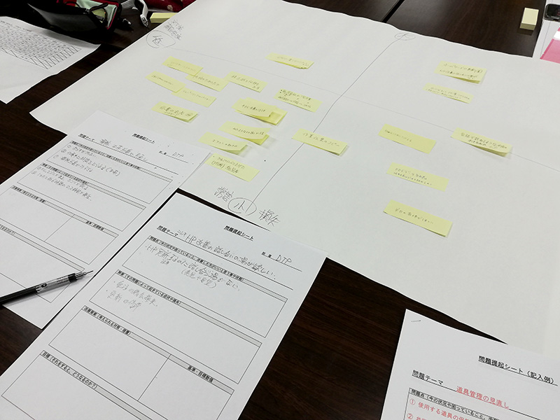 無駄を見つけて働き方改革に活かそうのセミナーで使用したワークショップ in ニシキプリント